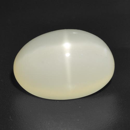 Pietra di luna stellata naturale bianco da 5,34 ct, taglio ovale, traslucido