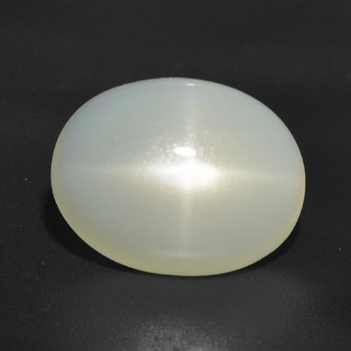 Pietra di luna stellata bianco perla naturale da 4.59 ct, Taglio ovale, Traslucido