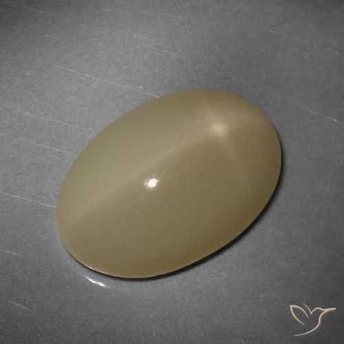 Pietra di luna stellata naturale arancione da 12,43 ct, taglio ovale, traslucido