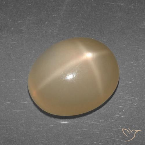 5.27ct Naturale Arancio medio-scuro Pietra di luna stellata, Ovale, Traslucido