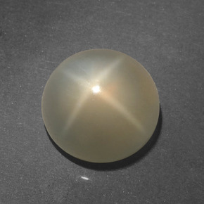 Pietra di luna stellata Color crema naturale da 4.58 ct, Taglio rotondo, Traslucido