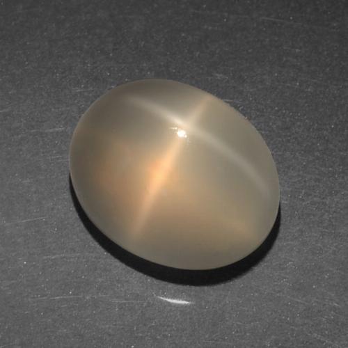 Pietra di luna stellata naturale arancione da 4,97 ct, taglio ovale, traslucido