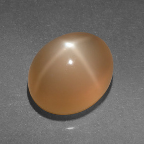 Pietra di luna stellata naturale arancione da 4,95 ct, taglio ovale, traslucido