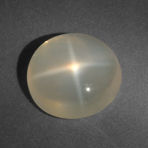 Pietra di luna stellata Color crema naturale da 5.27 ct, Taglio rotondo, Traslucido
