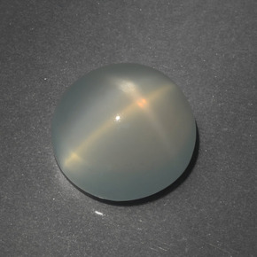 Pietra di luna stellata naturale bianco da 7,44 ct, taglio rotondo, traslucido