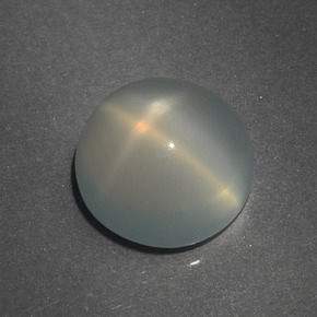 Pietra di luna stellata naturale bianco da 7,44 ct, taglio rotondo, traslucido