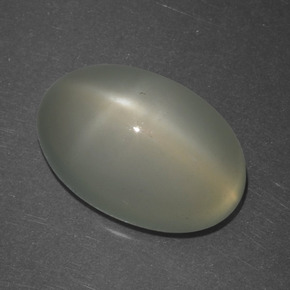 Pietra di luna stellata naturale bianco da 6,74 ct, taglio ovale, traslucido