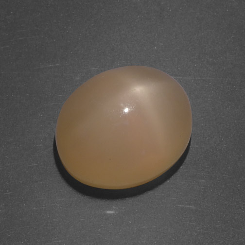 Pietra di luna stellata naturale arancione da 5,16 ct, taglio ovale, traslucido