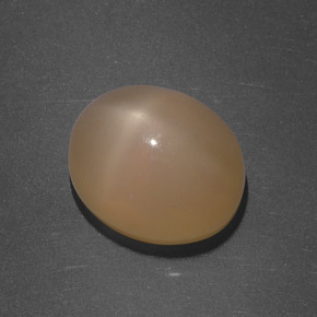 Pietra di luna stellata naturale arancione da 5,16 ct, taglio ovale, traslucido
