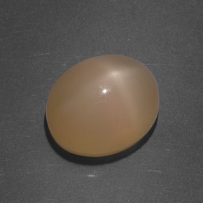 Pietra di luna stellata naturale arancione da 5,16 ct, taglio ovale, traslucido