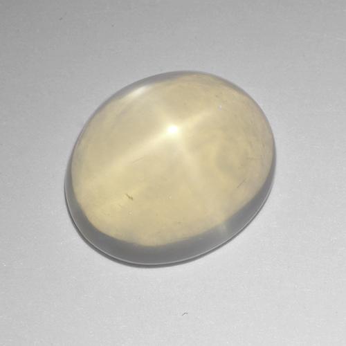 Pietra di luna stellata naturale bianco da 4,56 ct, taglio ovale, trasparente