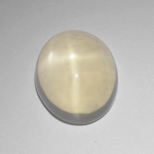 Pietra di luna stellata naturale bianco da 4,56 ct, taglio ovale, trasparente