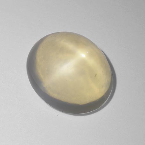 Pietra di luna stellata naturale bianco da 4,56 ct, taglio ovale, trasparente
