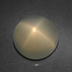 Pietra di luna stellata naturale crema da 4,95 ct, taglio rotondo, traslucido