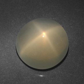 Pietra di luna stellata naturale crema da 4,95 ct, taglio rotondo, traslucido