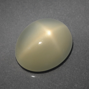 Pietra di luna stellata naturale crema da 4,06 ct, taglio ovale, traslucido