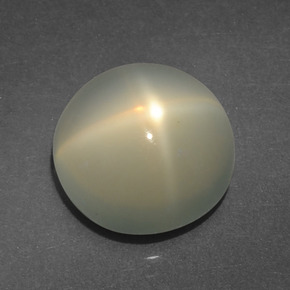Pietra di luna stellata naturale crema da 4,38 ct, taglio rotondo, traslucido
