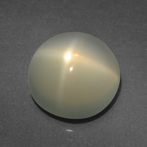 Pietra di luna stellata naturale crema da 4,38 ct, taglio rotondo, traslucido