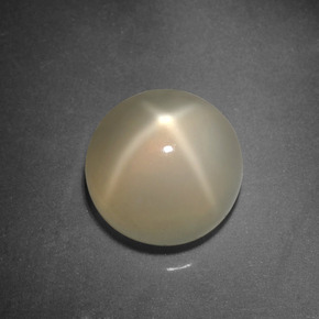 Pietra di luna stellata Color crema naturale da 3.90 ct, Taglio rotondo, Traslucido