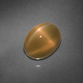 Pietra di luna stellata naturale arancione da 3,32 ct, taglio ovale, traslucido
