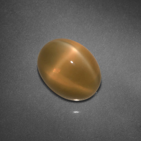 Pietra di luna stellata naturale arancione da 3,32 ct, taglio ovale, traslucido