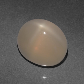 Pietra di luna stellata naturale arancione da 4,66 ct, taglio ovale, traslucido