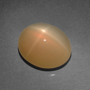 Pietra di luna stellata naturale arancione da 8,03 ct, taglio ovale, traslucido