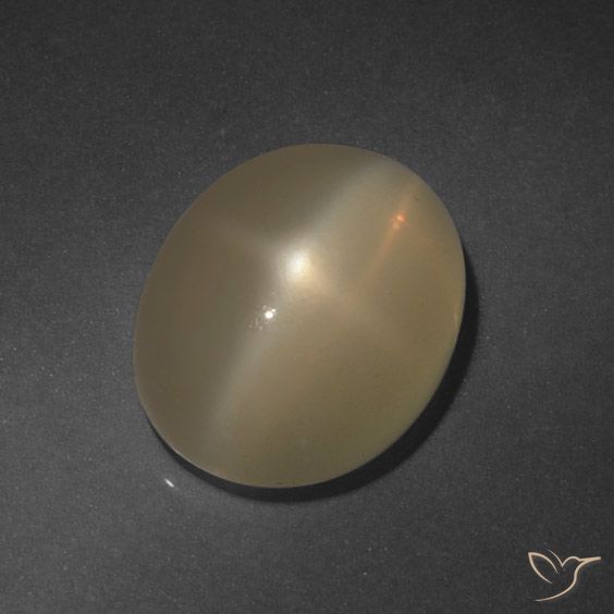 6.37ct Naturale Marrone chiaro Pietra di luna stellata, Ovale, Traslucido
