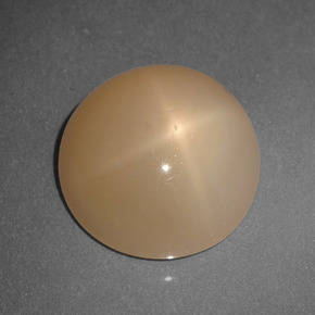 Pietra di luna stellata Cantalupo Arancia naturale da 5.65 ct, Taglio rotondo, Traslucido