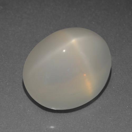 Pietra di luna stellata Bianco caldo naturale da 6.22 ct, Taglio ovale, Traslucido