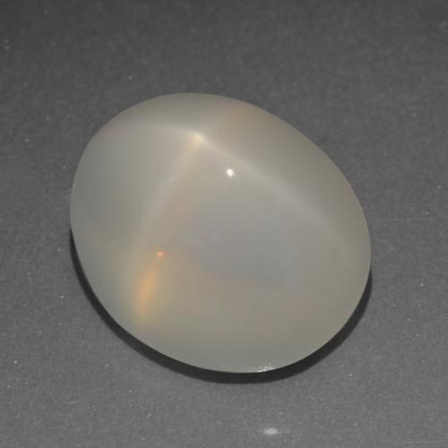 Pietra di luna stellata Bianco caldo naturale da 6.22 ct, Taglio ovale, Traslucido