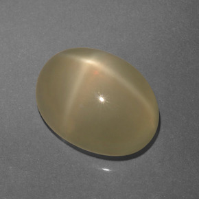 Pietra di luna stellata Color crema naturale da 6.48 ct, Taglio ovale, Traslucido