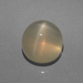 Pietra di luna stellata naturale crema da 6,28 ct, taglio rotondo, traslucido