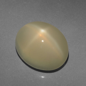 Pietra di luna stellata naturale giallo da 7,15 ct, taglio ovale, traslucido