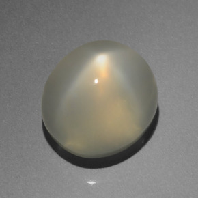 Pietra di luna stellata Bianco caldo naturale da 6.43 ct, Taglio ovale, Traslucido