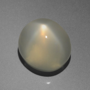 Pietra di luna stellata Bianco caldo naturale da 6.43 ct, Taglio ovale, Traslucido