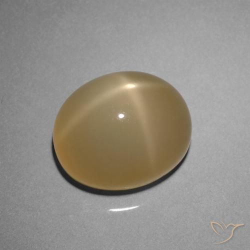 8.51ct Naturale Marrone giallastro Pietra di luna stellata, Ovale, Traslucido