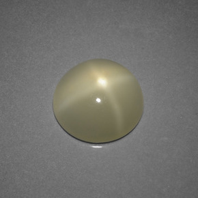 Pietra di luna stellata naturale crema da 3,68 ct, taglio rotondo, traslucido