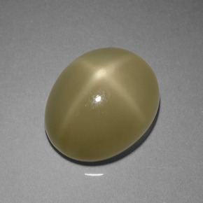Pietra di luna stellata naturale verde da 7,29 ct, taglio ovale, traslucido