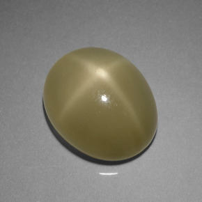 Pietra di luna stellata naturale verde da 7,29 ct, taglio ovale, traslucido