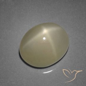 Pietra di luna stellata Giallo chiaro naturale da 7.31 ct, Taglio ovale, Traslucido