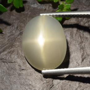 Pietra di luna stellata Bianco caldo naturale da 8.12 ct, Taglio ovale, Traslucido