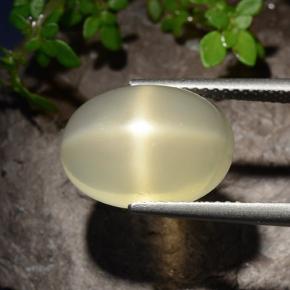 Pietra di luna stellata naturale giallo da 7,58 ct, taglio ovale, traslucido