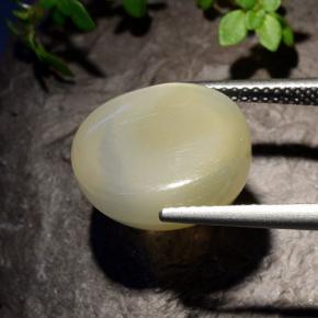 Pietra di luna stellata naturale bianco da 11,40 ct, taglio ovale, traslucido