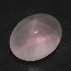 Quarzo rosa stellato naturale rosa da 42,71 ct, taglio ovale, trasparente