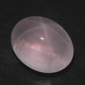 Quarzo rosa stellato naturale rosa da 42,71 ct, taglio ovale, trasparente
