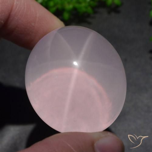 156.55ct Naturale Rosa chiaro Quarzo rosa stellato, Ovale, Traslucido