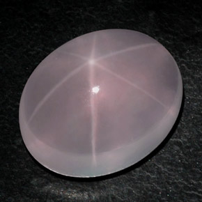 Quarzo rosa stellato naturale rosa da 49,05 ct, taglio ovale, trasparente