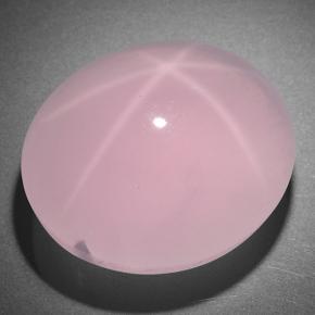 Quarzo rosa stellato naturale rosa da 105,30 ct, taglio ovale, traslucido