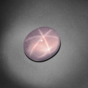 Quarzo rosa stellato naturale rosa da 9,13 ct, taglio ovale, trasparente